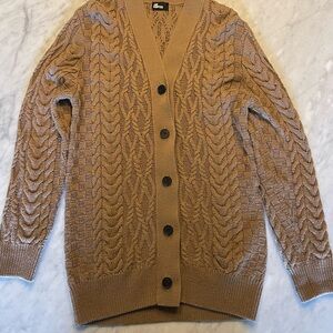The Kooples Merino wool camel brown cardigan. Size S